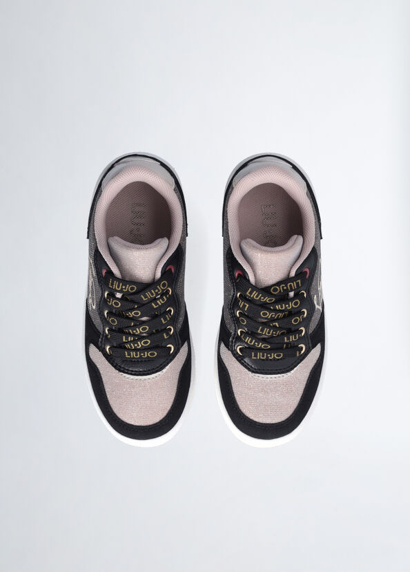 Liu Jo Sneakers Nere In Mesh Glitter