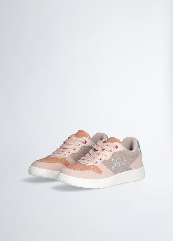 Liu Jo Sneakers Rosa In Mesh Glitter