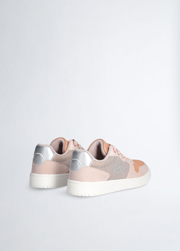 Liu Jo Sneakers Rosa In Mesh Glitter