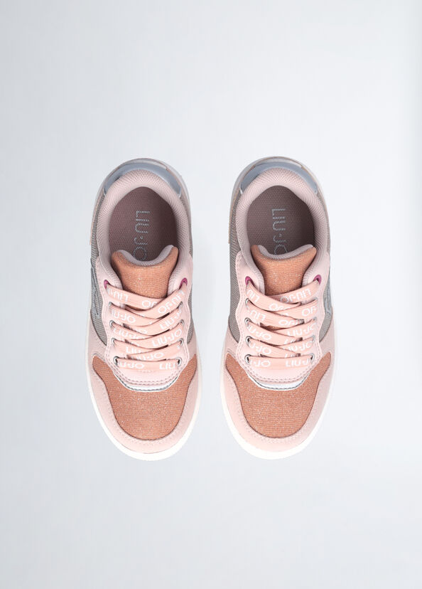 Liu Jo Sneakers Rosa In Mesh Glitter
