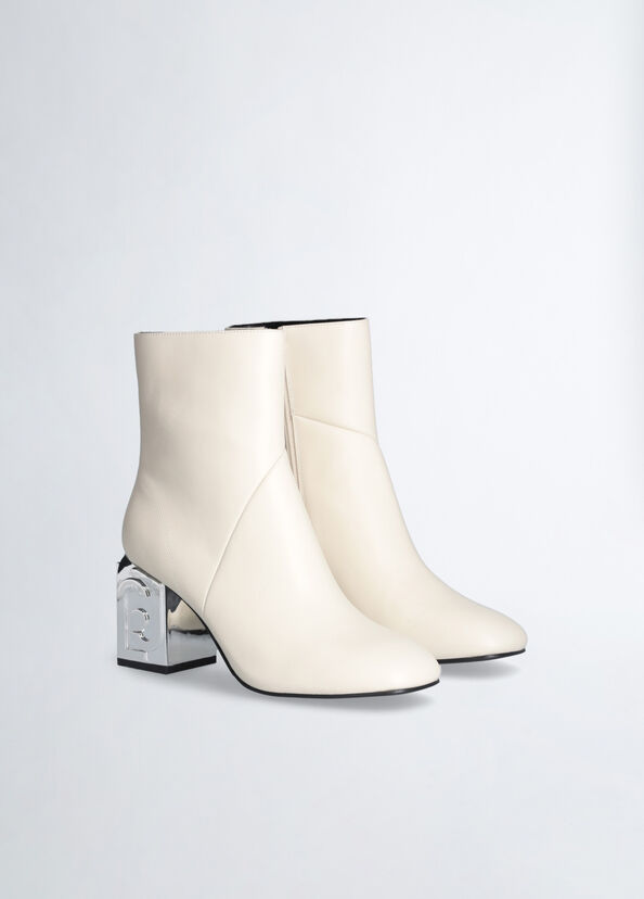 Liu Jo Stivaletti Bianchi In Pelle
