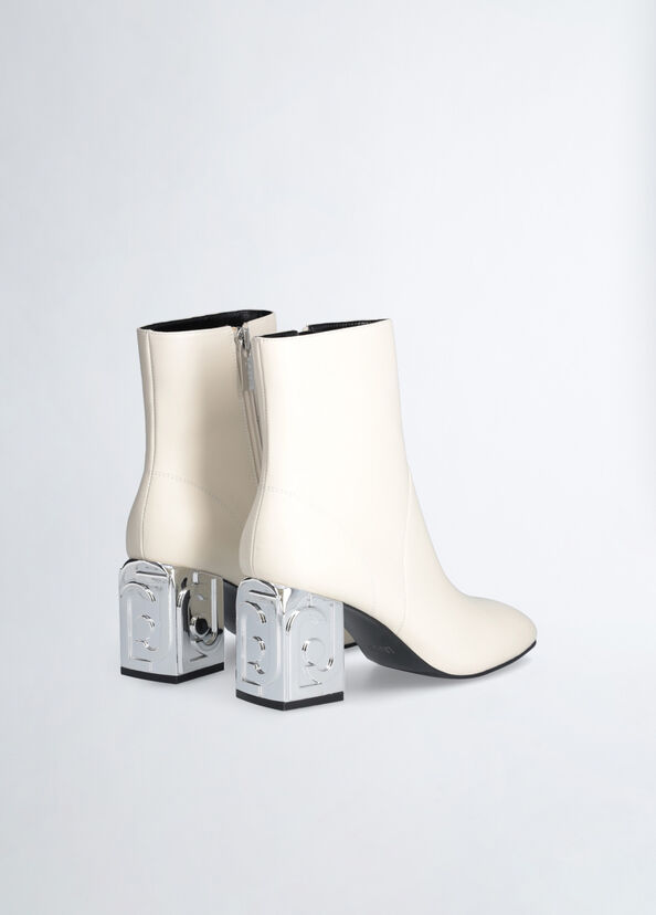 Liu Jo Stivaletti Bianchi In Pelle