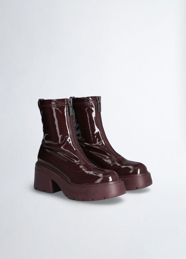 Liu Jo Stivaletti Bordeaux In Vernice