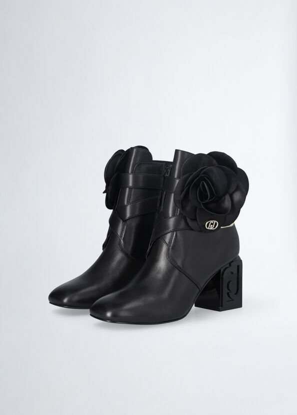 Liu Jo Stivaletti In Pelle Con Fiore