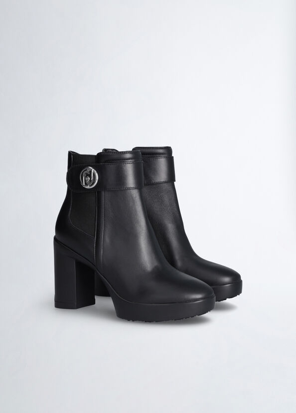 Liu Jo Stivaletti In Pelle Con Tacco Largo