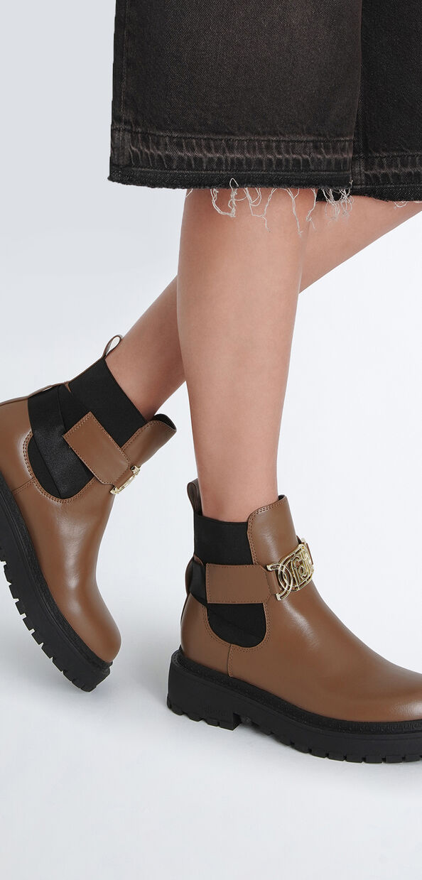 Liu Jo Stivaletti marroni con maxi logo