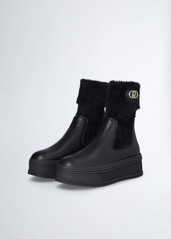 Liu Jo Stivaletti Neri Con Calzino Warm