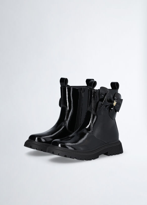 Liu Jo Stivaletti Neri Con Maxi Fiocco