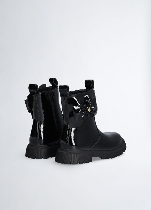 Liu Jo Stivaletti Neri Con Maxi Fiocco