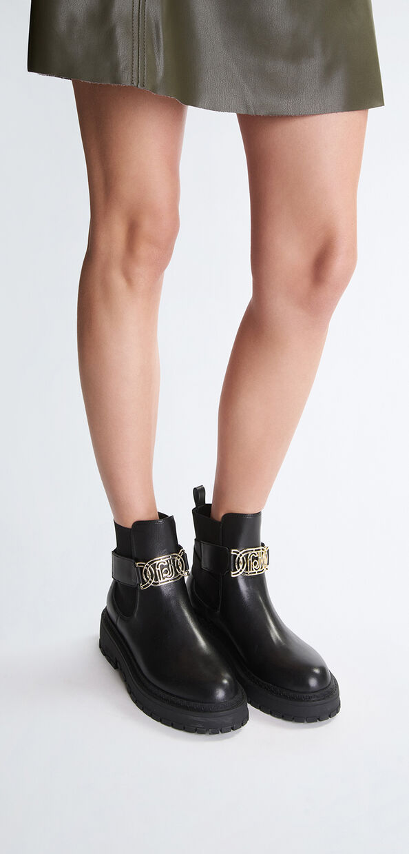 Liu Jo Stivaletti neri con maxi logo