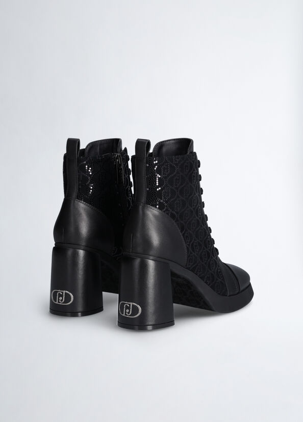 Liu Jo Stivaletti Neri Con Micro Paillettes