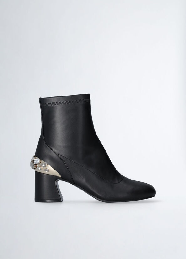 Liu Jo Stivaletti Neri Con Pietre Gioiello