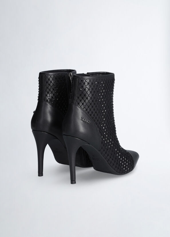 Liu Jo Stivaletti Neri Con Strass