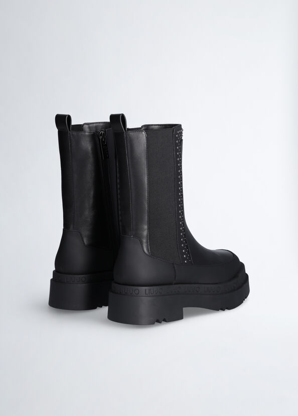 Liu Jo Stivaletti Neri In Pelle