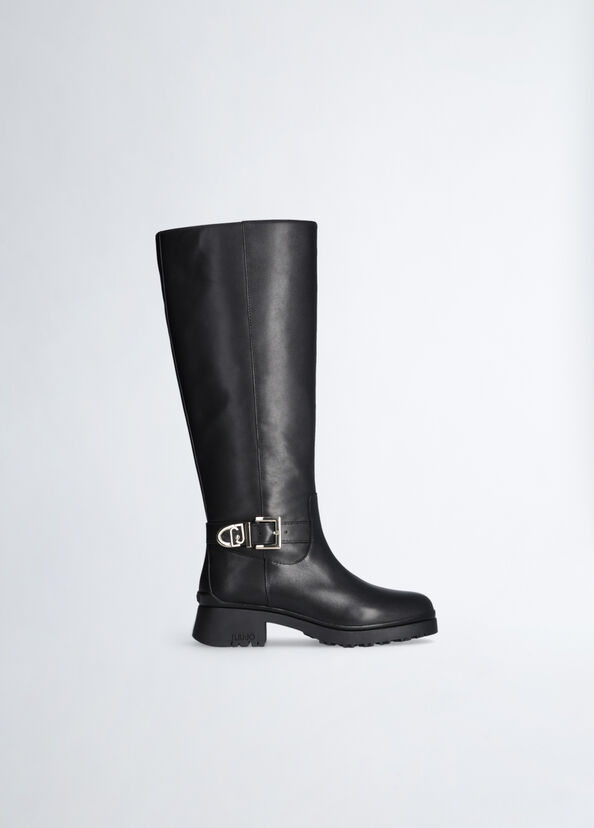 Liu Jo Stivali Neri Alti In Pelle