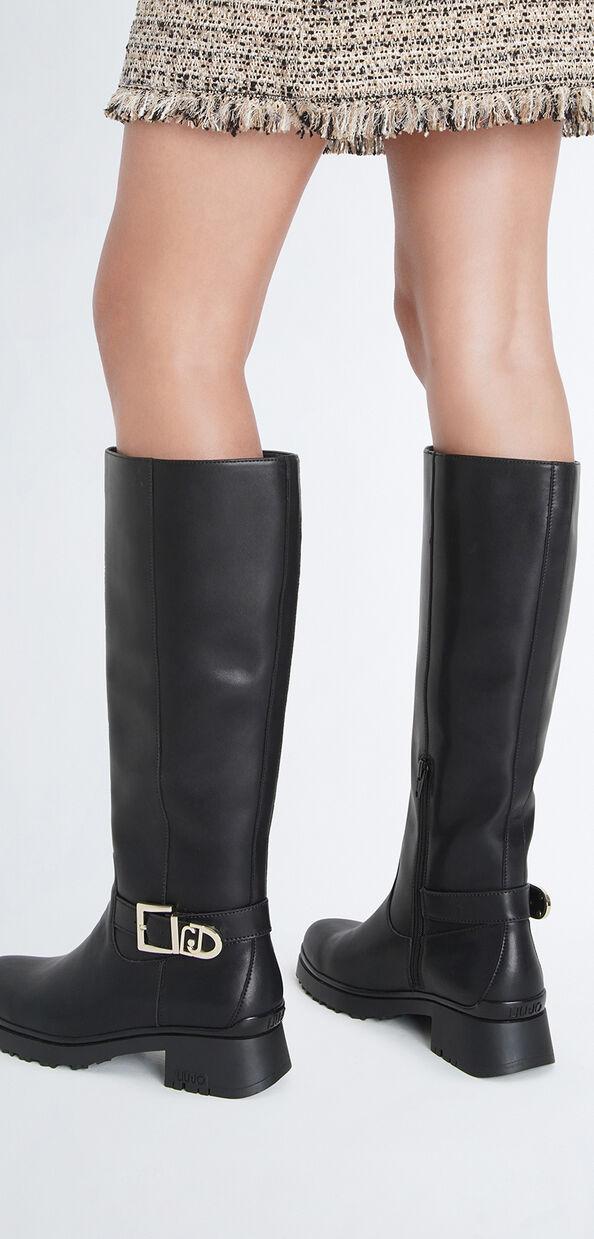 Liu Jo Stivali neri alti in pelle