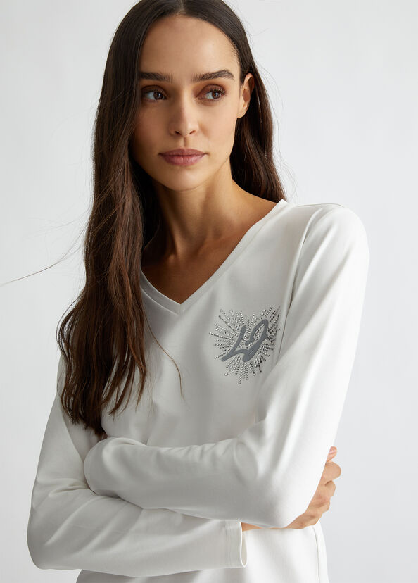 Liu Jo T-shirt Con Cuore E Strass