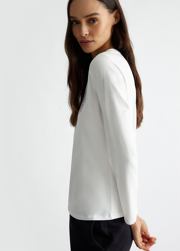 Liu Jo T-shirt Con Cuore E Strass