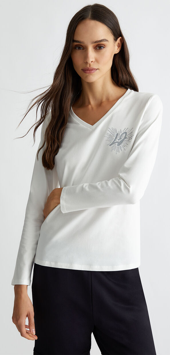 Liu Jo T-shirt con cuore e strass