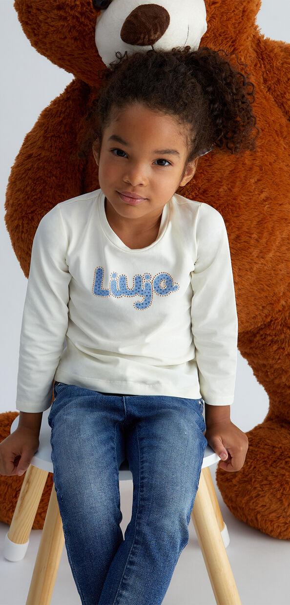 Liu Jo T-shirt con logo e strass