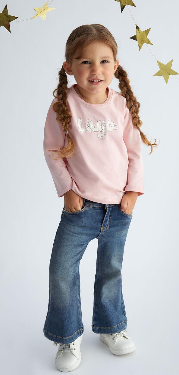 Liu Jo T-shirt con logo e strass