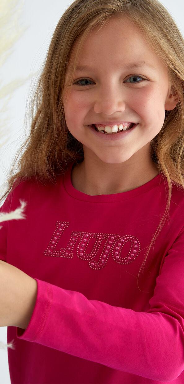 Liu Jo T-shirt con logo e strass
