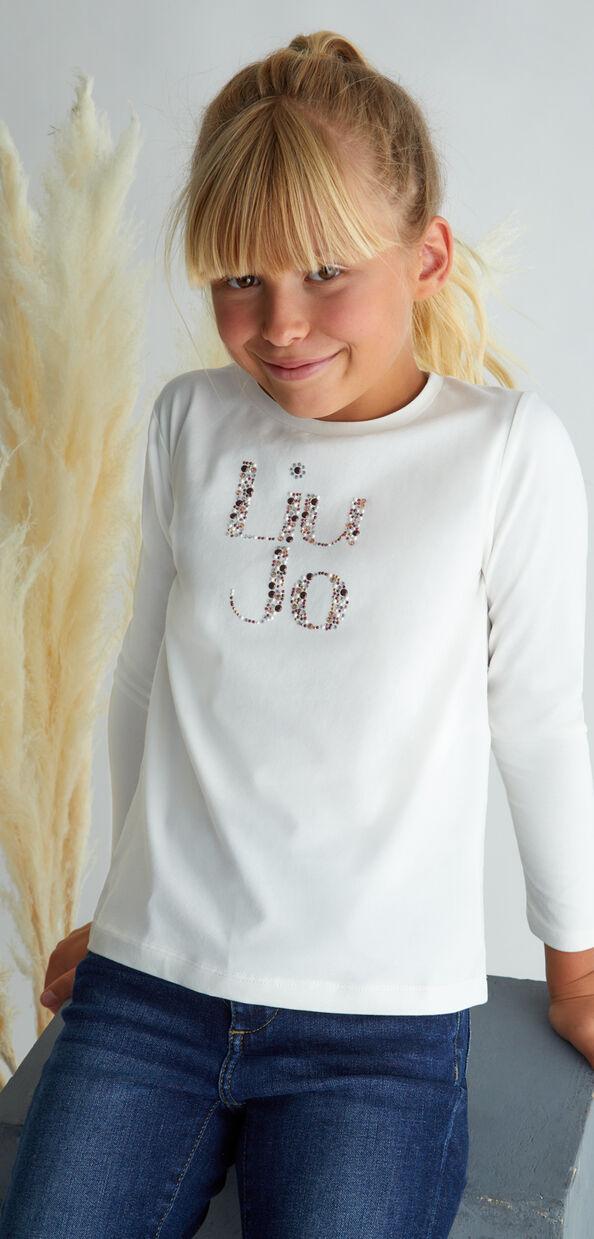 Liu Jo T-shirt con logo e strass
