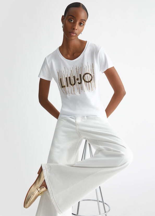 Liu Jo T-shirt Con Logo E Strass