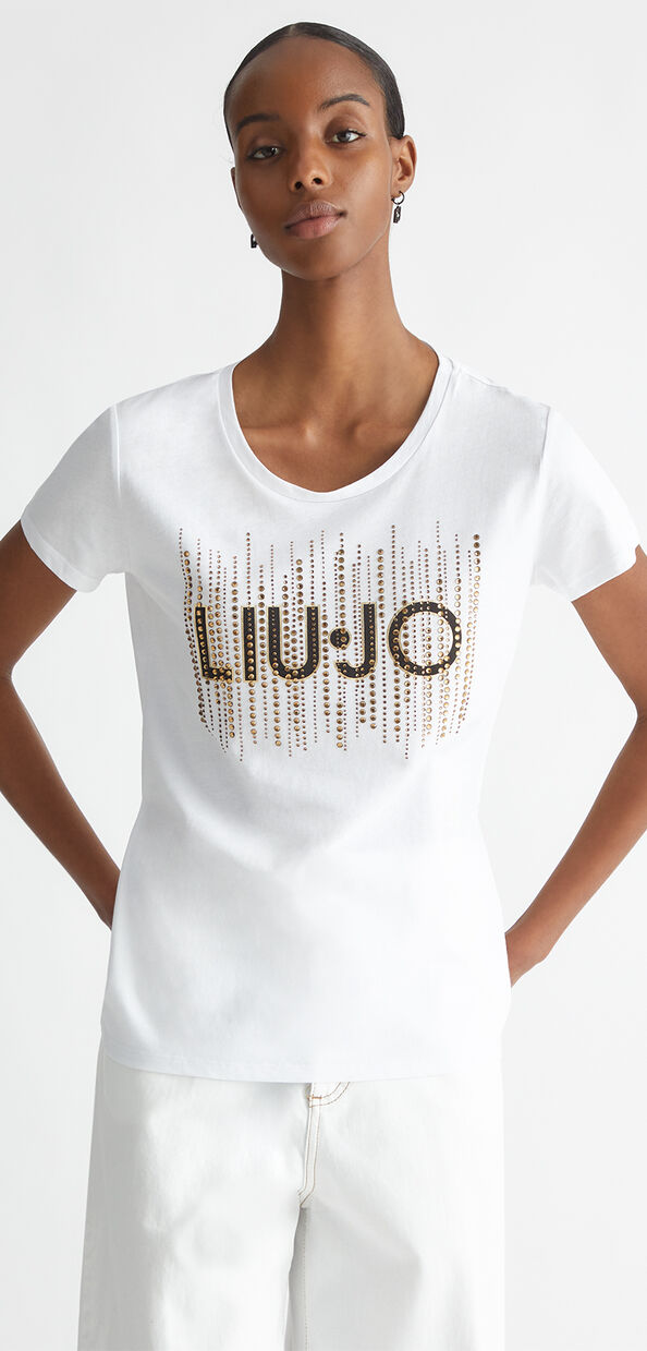 Liu Jo T-shirt con logo e strass