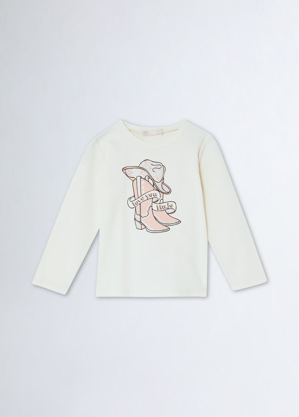 Liu Jo T-shirt Con Stampa E Strass