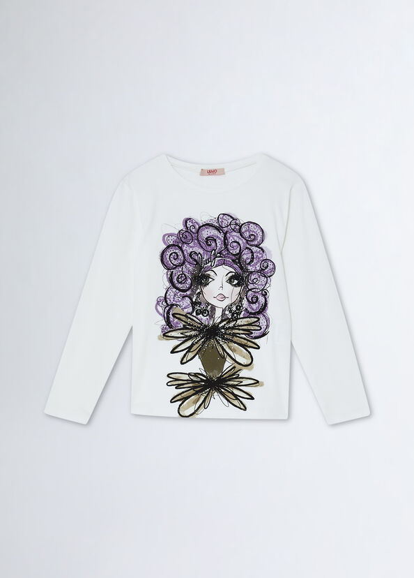 Liu Jo T-shirt Con Stampa E Strass