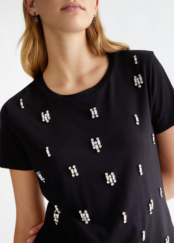 Liu Jo T-shirt In Cotone Con Strass