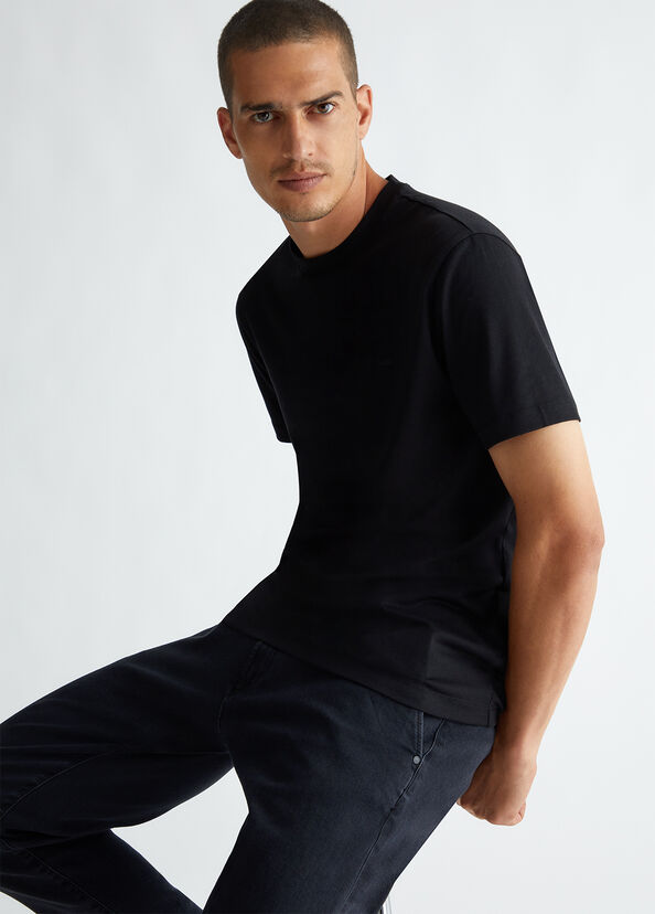 Liu Jo T-shirt Nera In Cotone