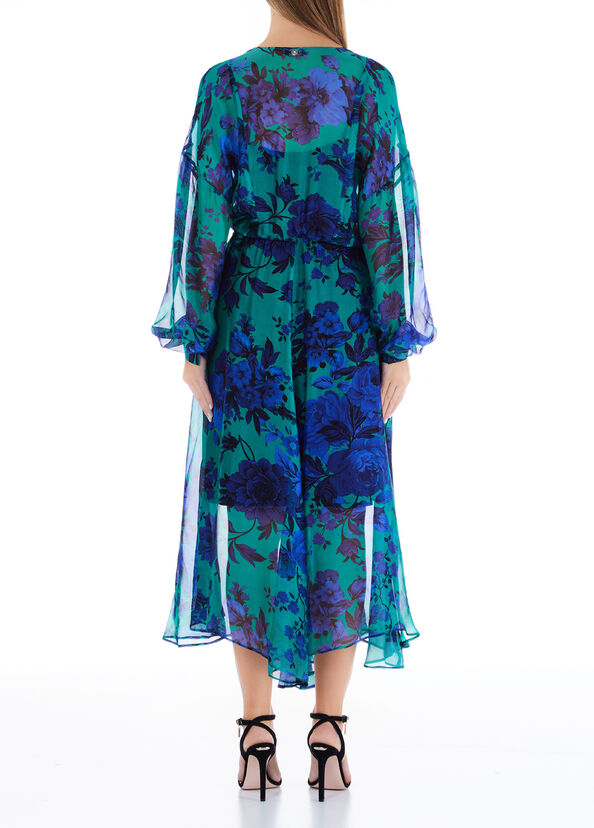 Liu Jo Vestito Floreale In Misto Seta