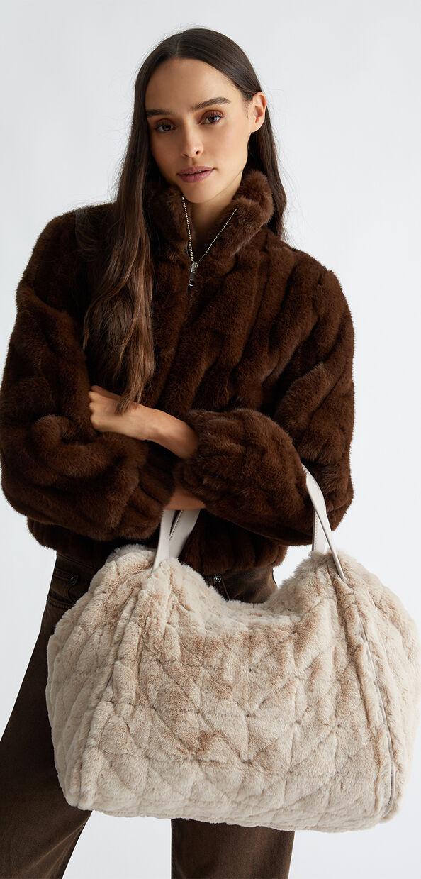 Liu Jo Shopping bag in pelliccia sintetica con pochette