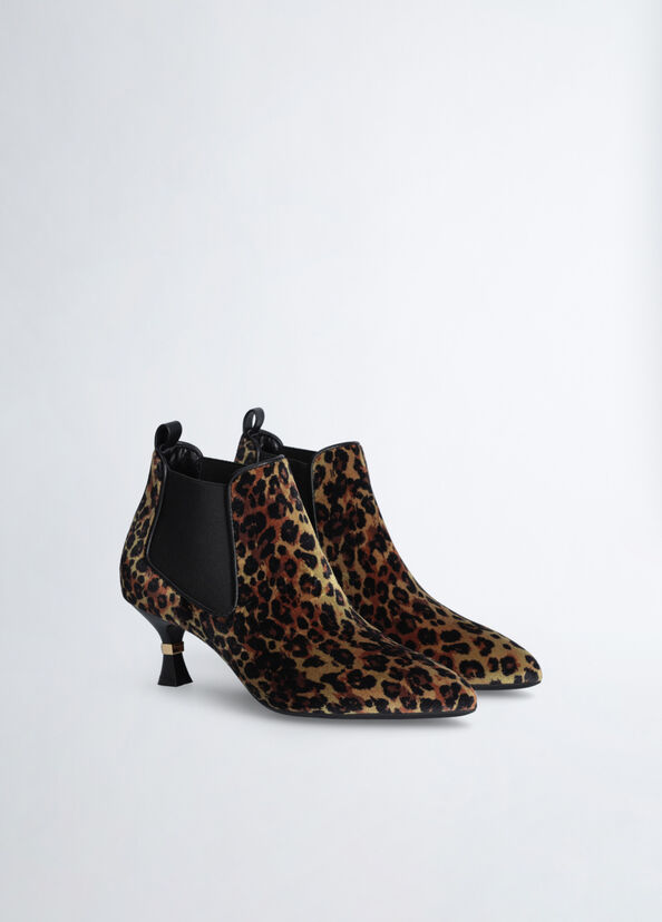 Liu Jo Stivaletti Animalier Con Tacco Basso A Clessidra