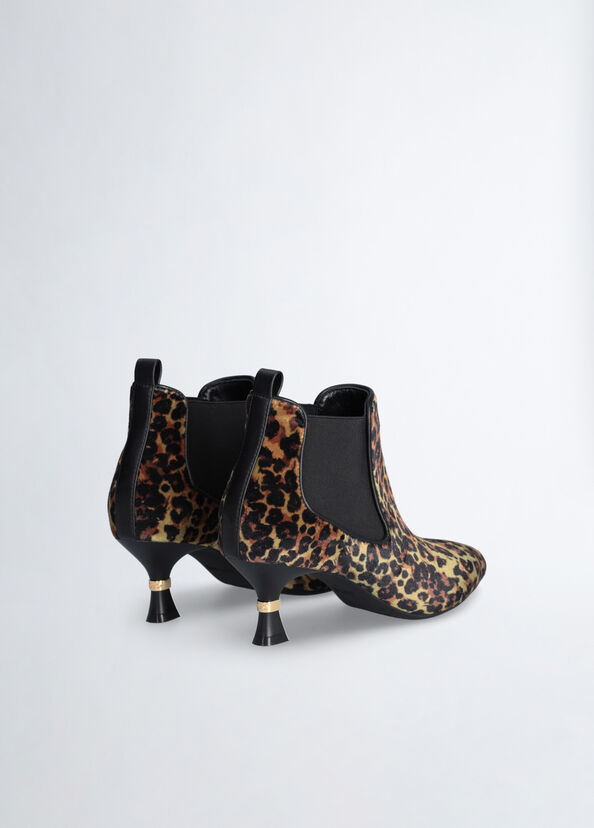 Liu Jo Stivaletti Animalier Con Tacco Basso A Clessidra