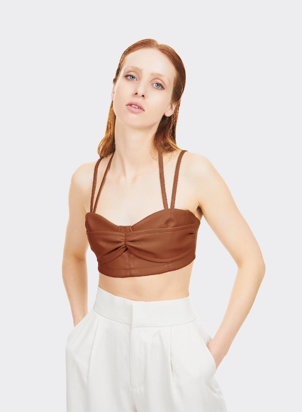 Themoirè BRALETTE VEGAN FABRIC BROWN