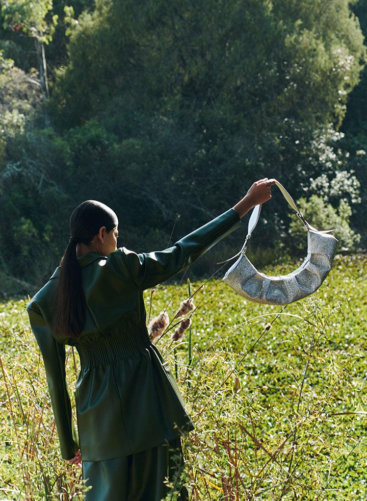 Themoirè CRISALI CRUMPLED LAMINATED SILVER