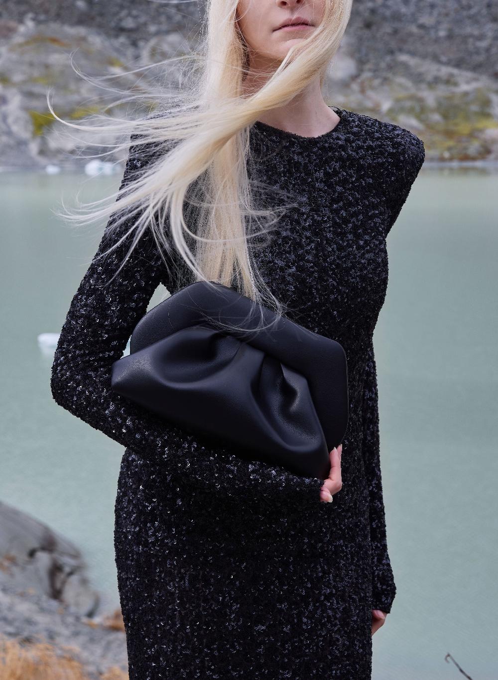 Themoirè TIA VEGAN FABRIC BLACK &