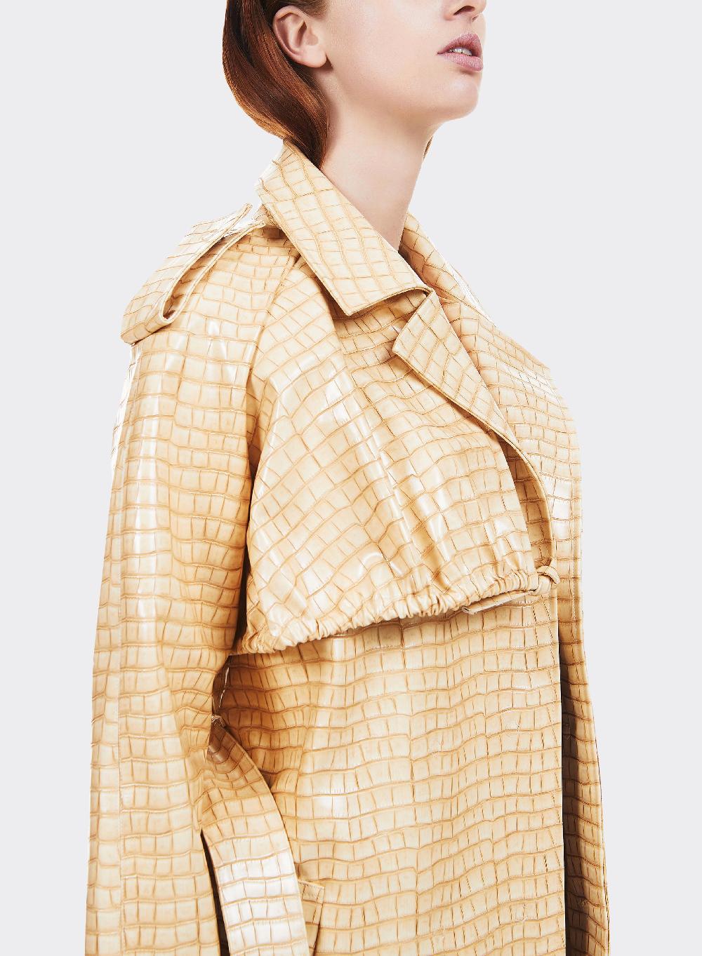 Themoirè TRENCH VEGAN CROCO BEIGE