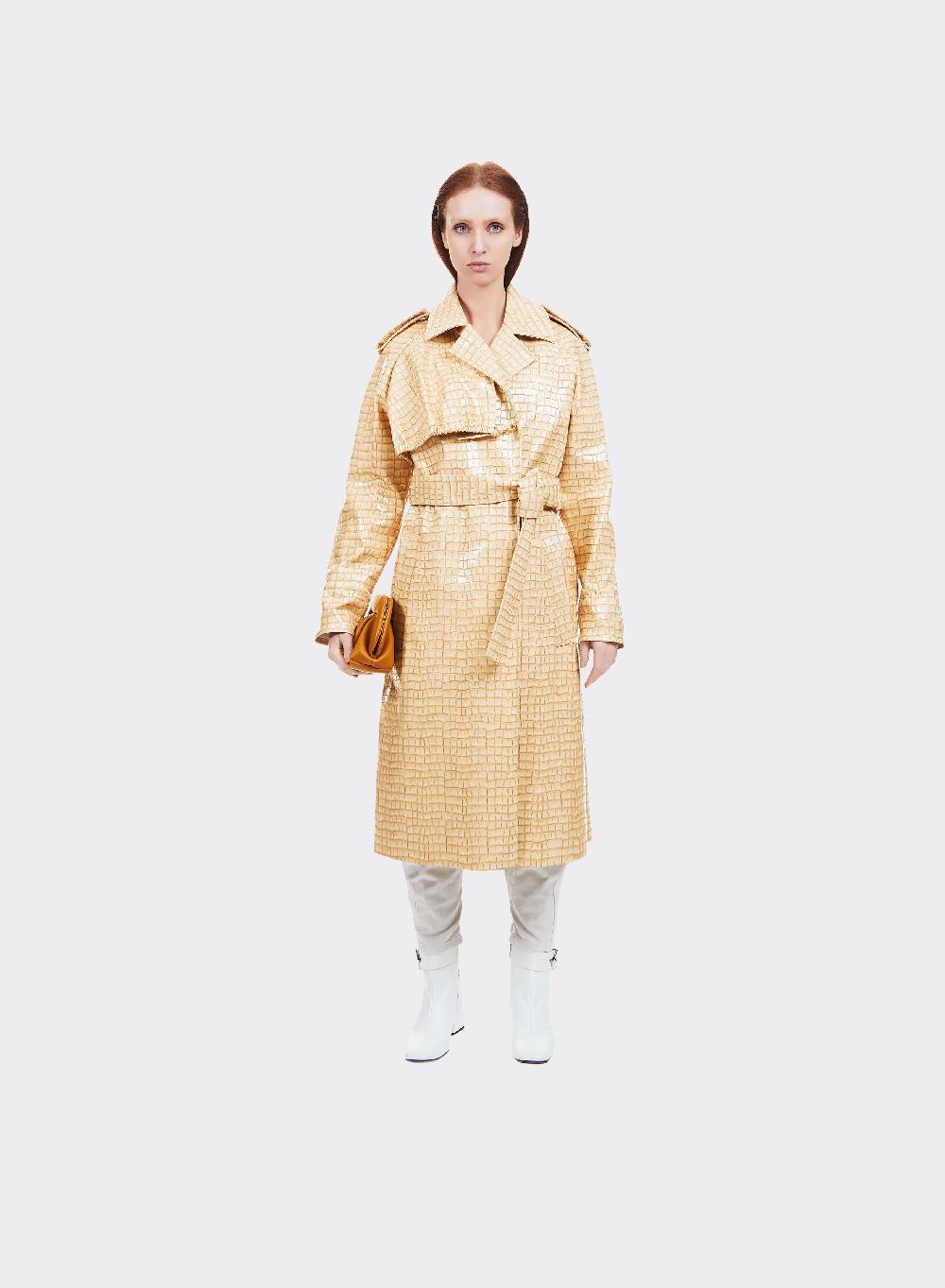 Themoirè TRENCH VEGAN CROCO BEIGE