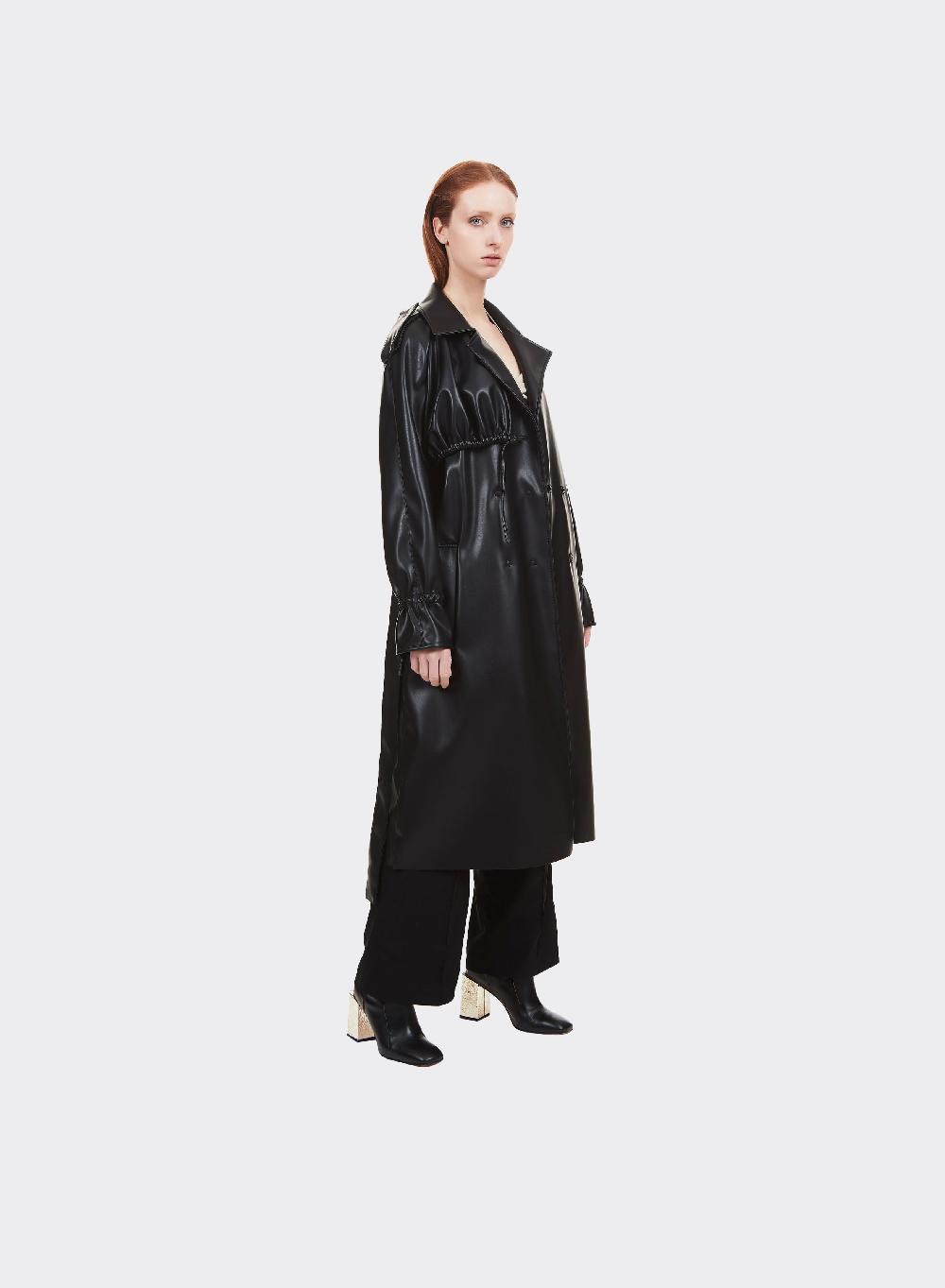 Themoirè TRENCH VEGAN FABRIC BLACK