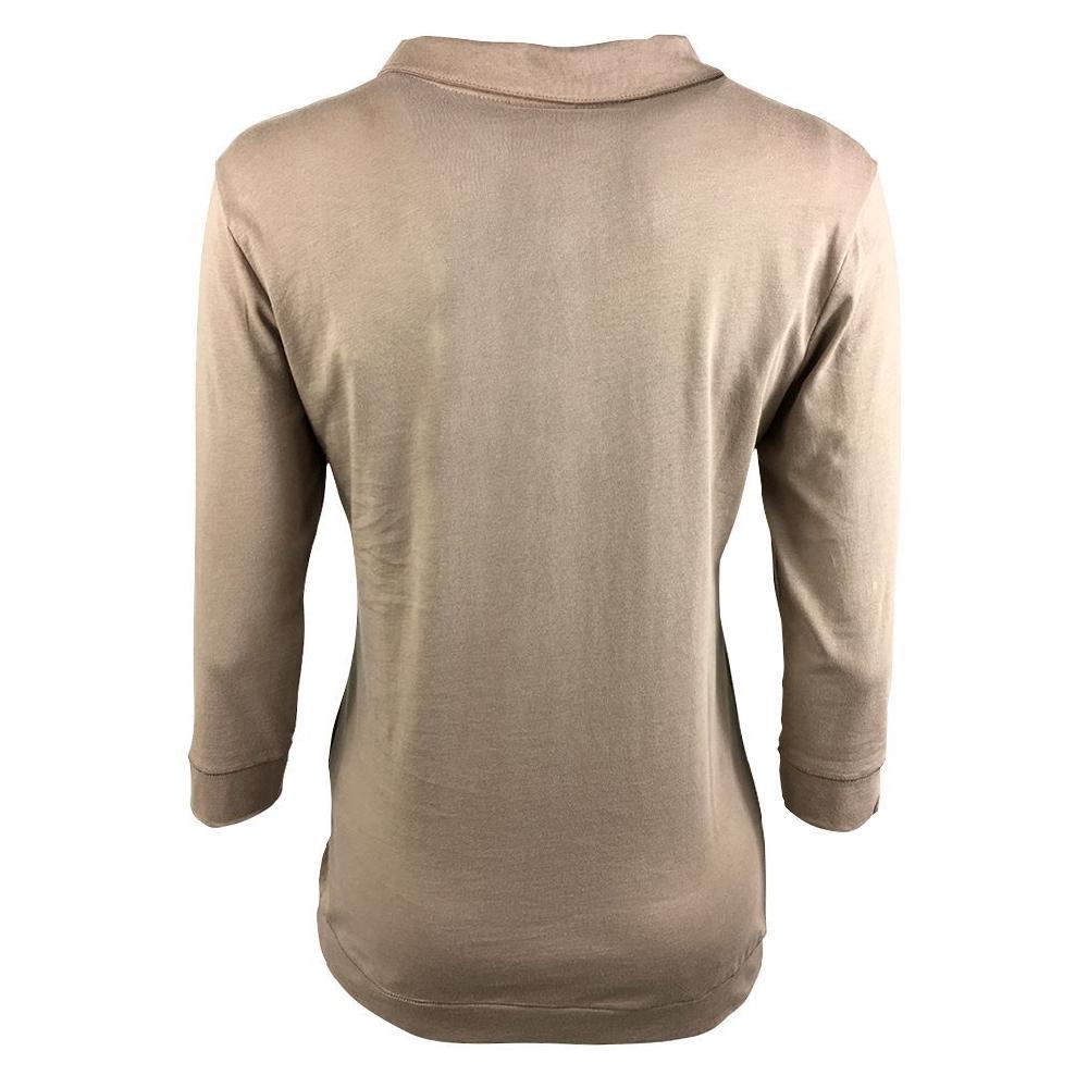 Think Pink POLO DONNA IN JERSEY DI COTONE TINTO CAPO MANICA 3/4 RICAMO E PATCH LOGO