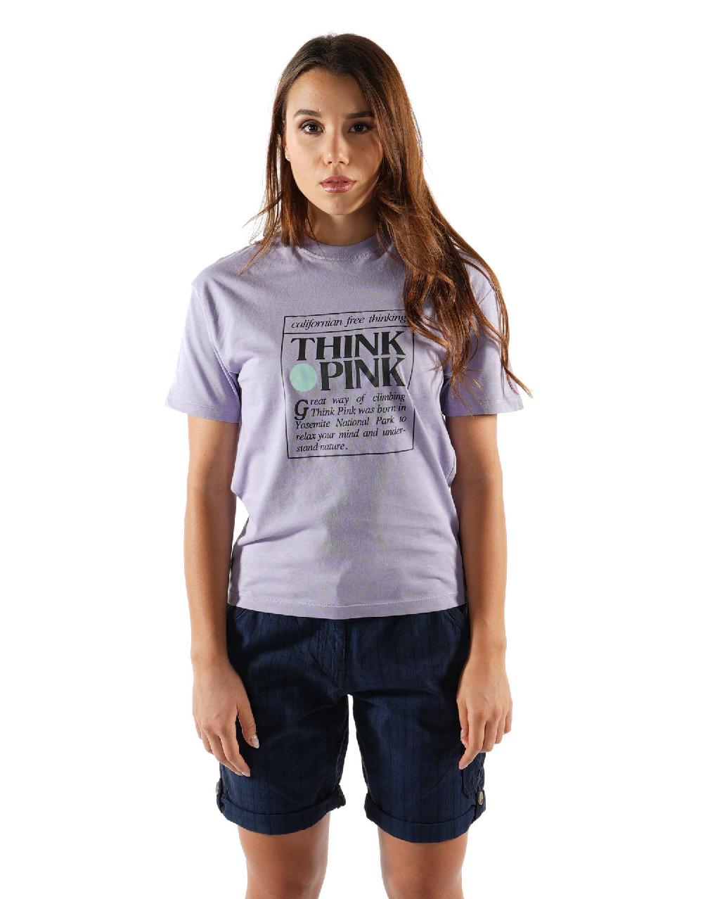 Think Pink T-shirt Donna Logo Manica Corta Ss2200