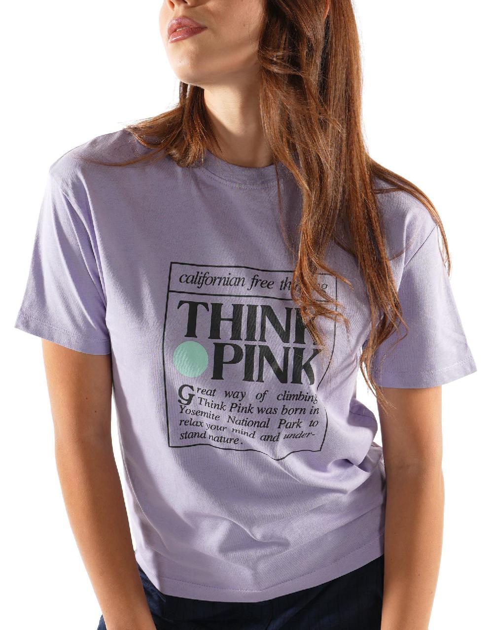 Think Pink T-shirt Donna Logo Manica Corta Ss2200