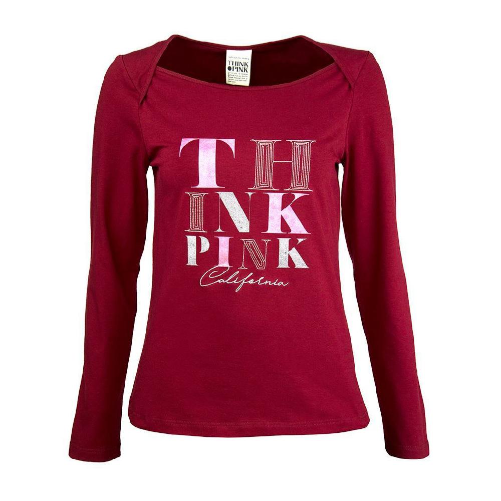 Think Pink T-shirt Donna Manica Lunga Fw1703