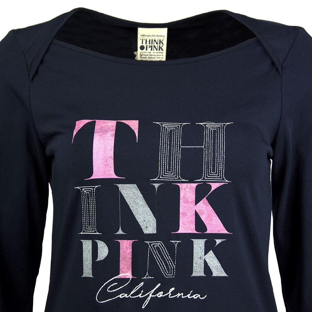 Think Pink T-shirt Donna Manica Lunga Fw1703