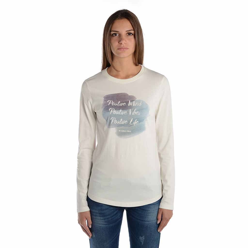 Think Pink T-shirt Donna Manica Lunga fw1802
