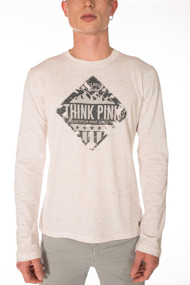 Think Pink T-shirt Uomo Manica Lunga Fw1502